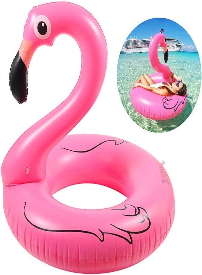 PARSPAR Inflatable Flamingo Pool Float - 47" Flamingo Swim Tube Rings | Large Pool Beach Floaties Lake | Blow Up Beach Floaty Summer Pool Raft Lounge for Adults, Kids || 1Pcs, Multicolor || - Image 1